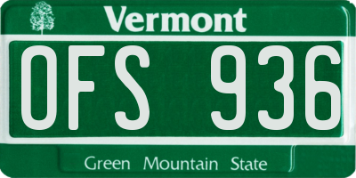 VT license plate OFS936