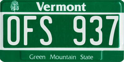VT license plate OFS937