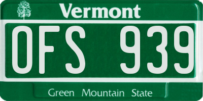 VT license plate OFS939