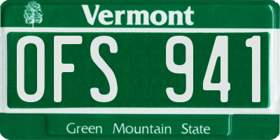 VT license plate OFS941
