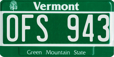 VT license plate OFS943