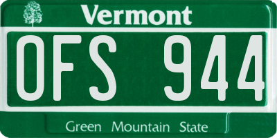 VT license plate OFS944
