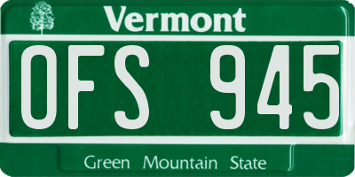 VT license plate OFS945