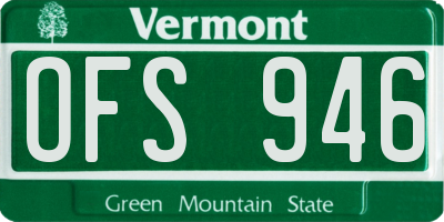 VT license plate OFS946