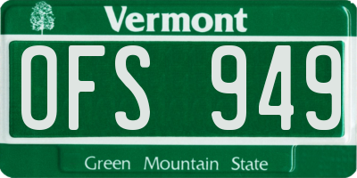 VT license plate OFS949
