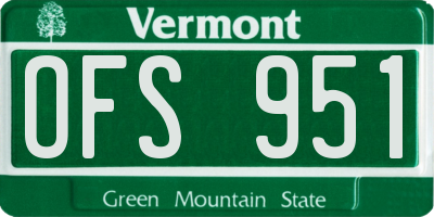 VT license plate OFS951