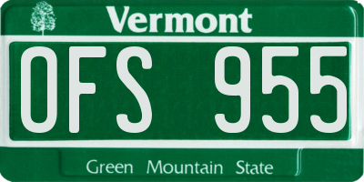 VT license plate OFS955