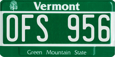 VT license plate OFS956