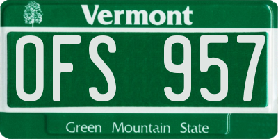 VT license plate OFS957
