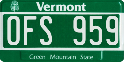 VT license plate OFS959