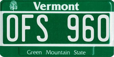 VT license plate OFS960