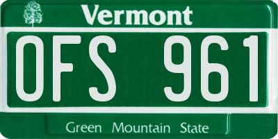 VT license plate OFS961
