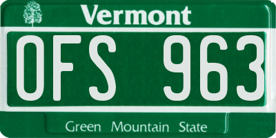 VT license plate OFS963