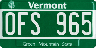 VT license plate OFS965