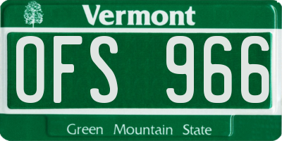 VT license plate OFS966