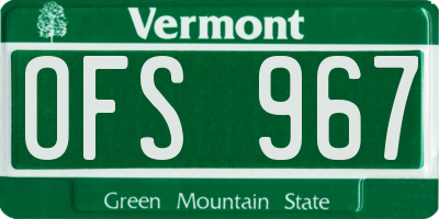 VT license plate OFS967