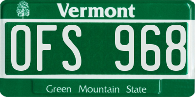 VT license plate OFS968