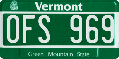 VT license plate OFS969