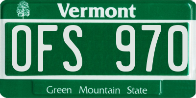 VT license plate OFS970