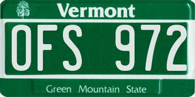 VT license plate OFS972