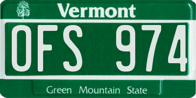 VT license plate OFS974