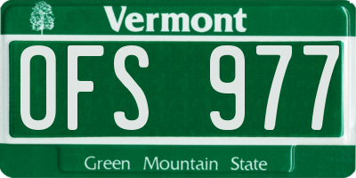 VT license plate OFS977