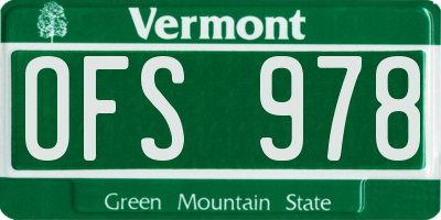 VT license plate OFS978