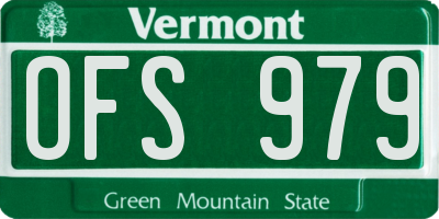 VT license plate OFS979