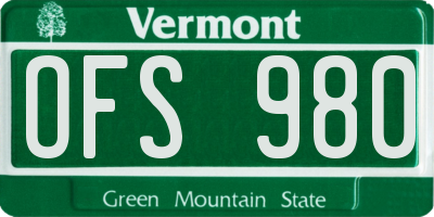 VT license plate OFS980