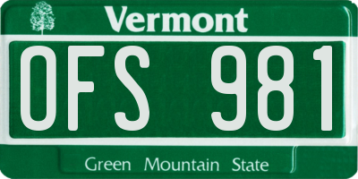 VT license plate OFS981