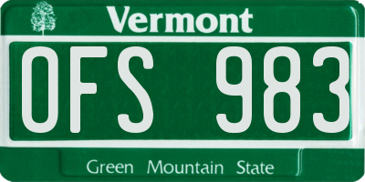 VT license plate OFS983