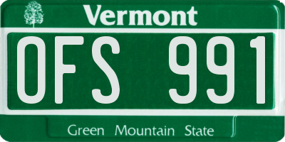 VT license plate OFS991