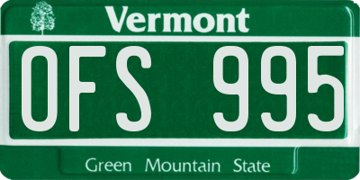VT license plate OFS995