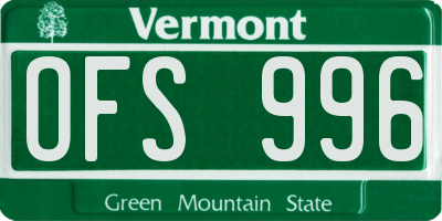 VT license plate OFS996