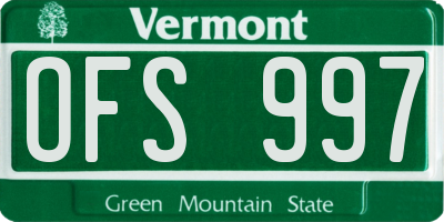 VT license plate OFS997