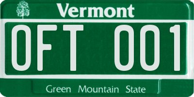 VT license plate OFT001