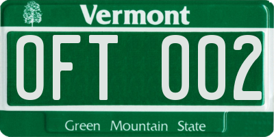 VT license plate OFT002