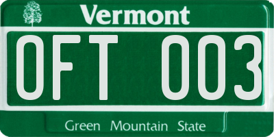 VT license plate OFT003