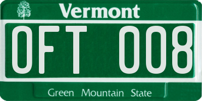 VT license plate OFT008
