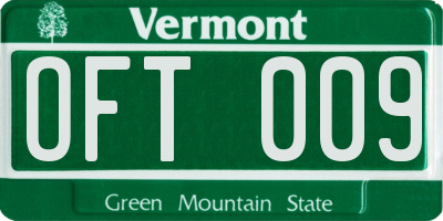 VT license plate OFT009