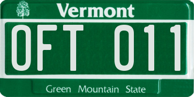 VT license plate OFT011