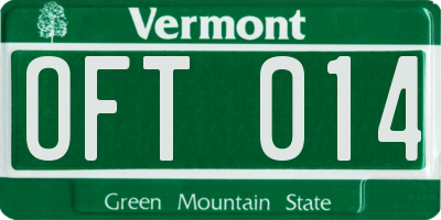 VT license plate OFT014