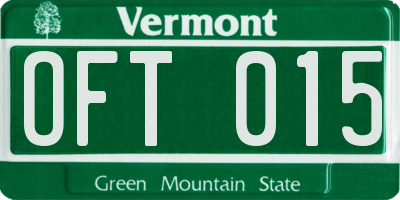 VT license plate OFT015