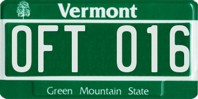 VT license plate OFT016