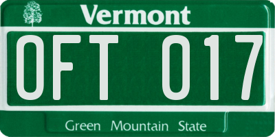 VT license plate OFT017