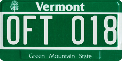 VT license plate OFT018