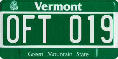 VT license plate OFT019