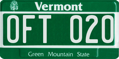 VT license plate OFT020
