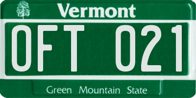 VT license plate OFT021