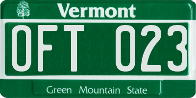 VT license plate OFT023
